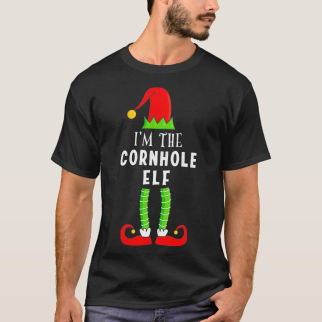 Cornhole Elf Matching Familiengeschenke T-Shirt (Vorderseite)