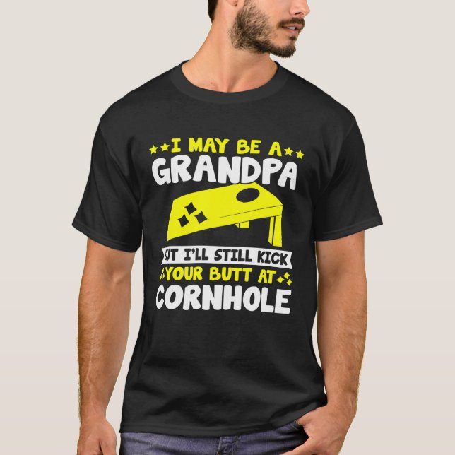 Cornhole for Men Grandpa Sack Toss Game T-Shirt (Vorderseite)