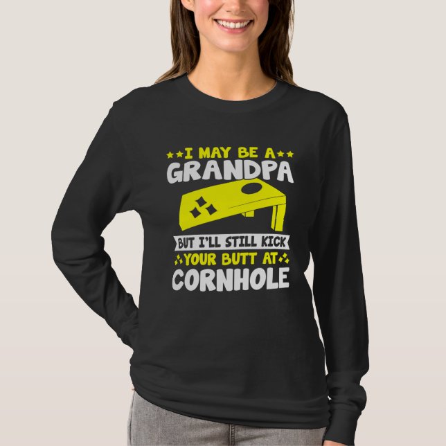 Cornhole for Men Grandpa Sack Toss Game T-Shirt (Vorderseite)
