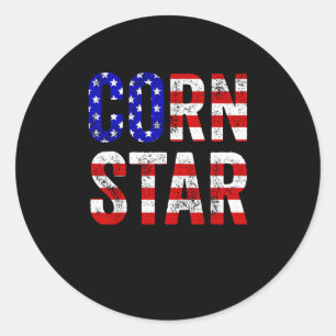 Cornhole Funny Bean Bag Toss Cornhole Star USA Fla Runder Aufkleber