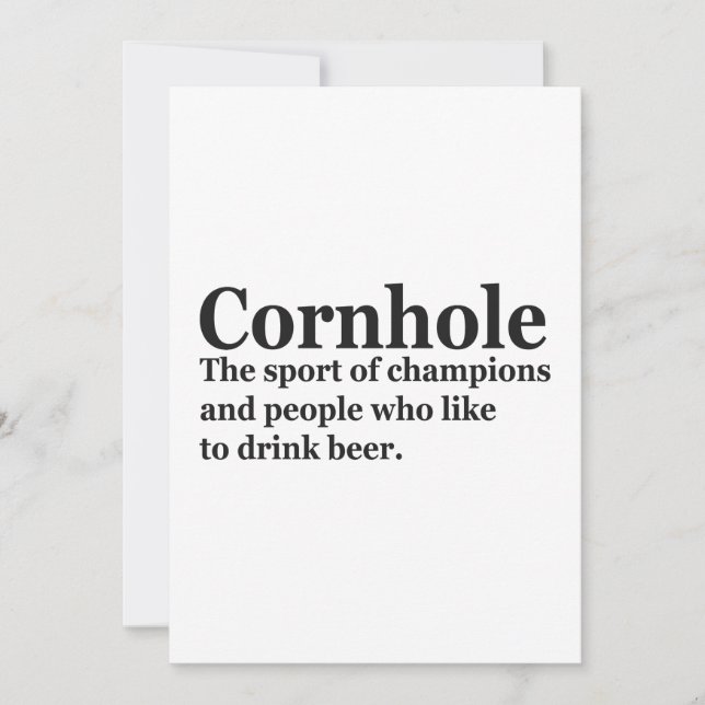 Cornhole Funny Definition Cornhole Game Sport Gesc Einladung (Vorderseite)