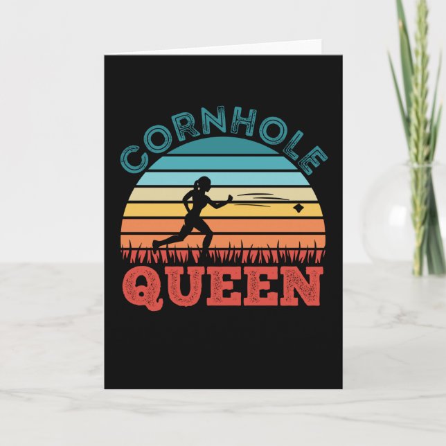 Cornhole Gift for Women - Cornhole Queen Karte (Vorderseite)