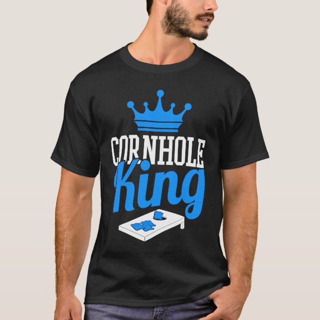 Cornhole King Corn Hole Sack Cornhole Game T-Shirt (Vorderseite)