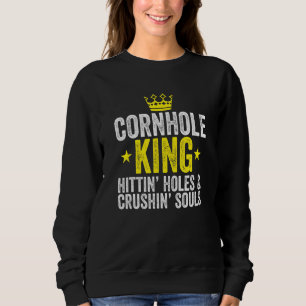 Cornhole King Retro Cornhole Champion Bean Bag Sweatshirt