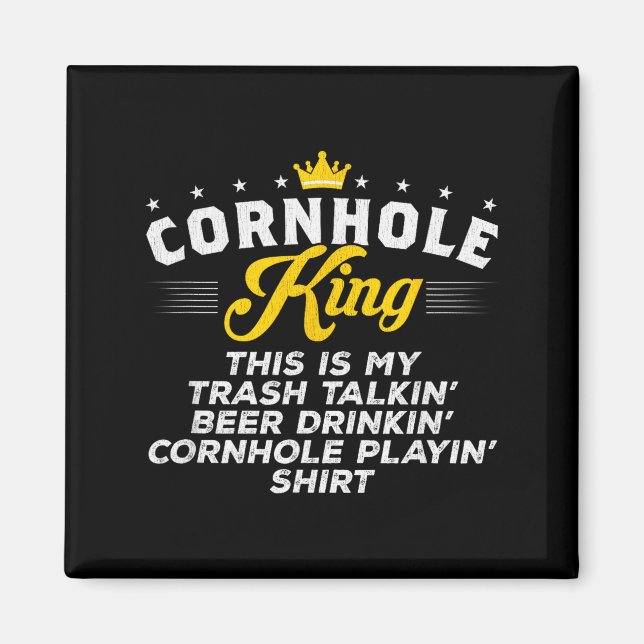 Cornhole König Traalkin Lustiges Cornhole-Geschenk Magnet (Vorne)
