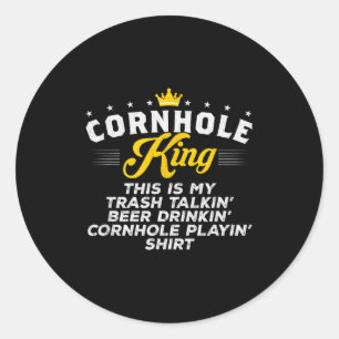 Cornhole König Traalkin Lustiges Cornhole-Geschenk Runder Aufkleber