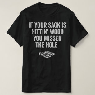 Cornhole Lustiges Team Männer Dein Loch Ist Mein Z T-Shirt
