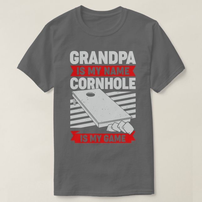Cornhole Opa Bean Bag Toss Großvater Geschenk T-Shirt (Design vorne)