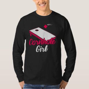 Cornhole Player Cornhole Girl Sack Toss Spiel T-Shirt