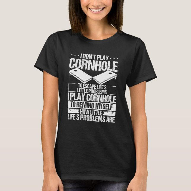Cornhole Player Little Problems Cornament Thrower T-Shirt (Vorderseite)