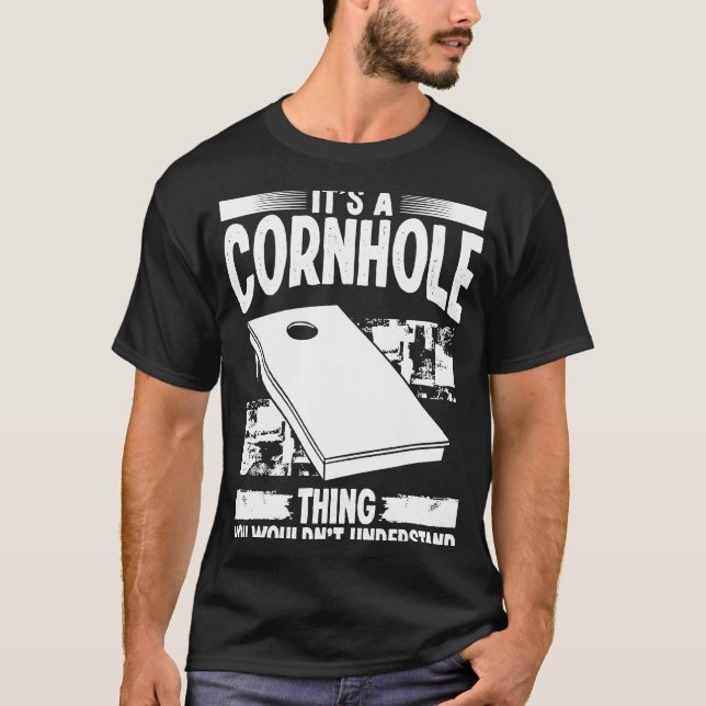 Cornhole Player Sein a Tosser Ding wirft Cornho T-Shirt (Vorderseite)