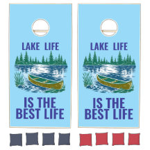 Cornhole-Set mit Lake-Life-Thema