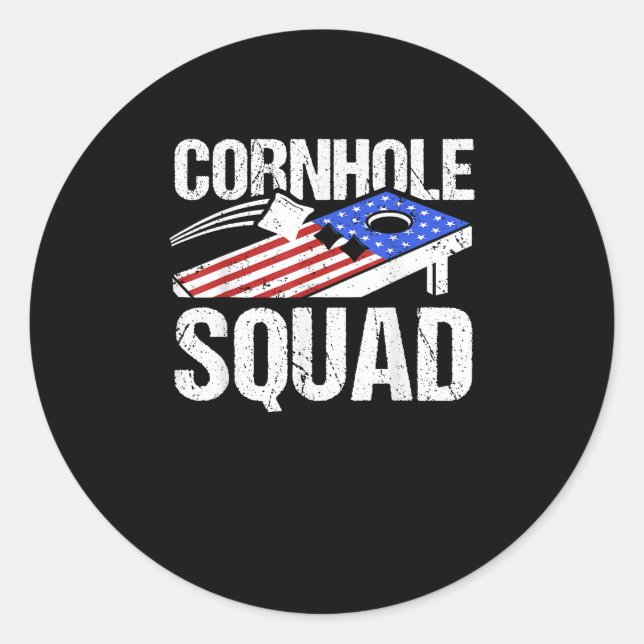 Cornhole Squad Cornhole Cornhole Player Runder Aufkleber (Vorderseite)