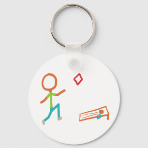 Cornhole Stickman Schlüsselanhänger
