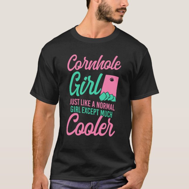 Cornhole Team Bean Bag Player Champ Girl Cornhole T-Shirt (Vorderseite)