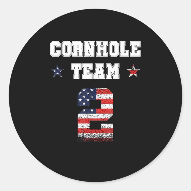 Cornhole Team Team Cornhole Runder Aufkleber (Vorderseite)