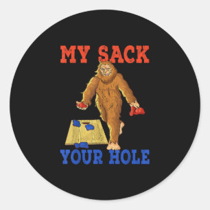 Cornhole Teams Geschenke Dein Loch ist mein Ziel Runder Aufkleber