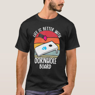 Cornhole Toss Hole Bean Bag Toss Game Board Rasen T-Shirt
