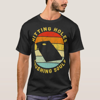 Cornhole Treffer Löcher Seelen Vintage Team Turnie T-Shirt
