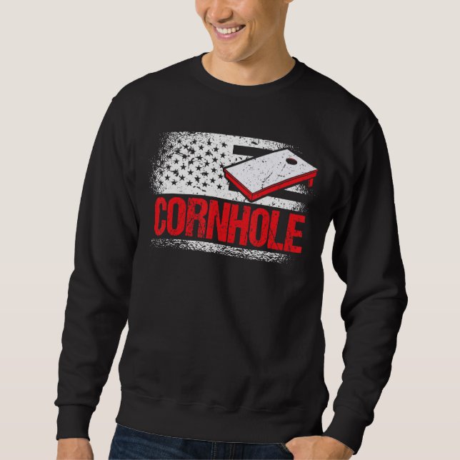 Cornhole Turnament Cornstar Cornstar Cornstar Hole Sweatshirt (Vorderseite)