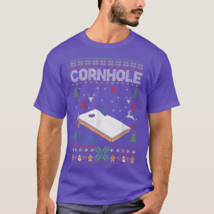 Cornhole Ugly Christmas Sweater Happy Holidays T-Shirt