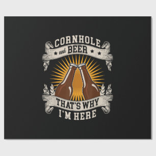 Cornhole und Bier Deshalb bin ich hier Cornhole  Geschenkpapier