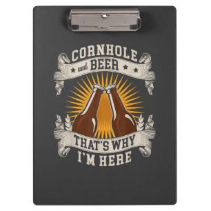 Cornhole und Bier Deshalb bin ich hier Cornhole Klemmbrett