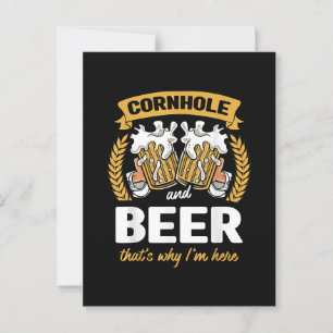 Cornhole und Bier deshalb bin ich hier Cornhole Postkarte