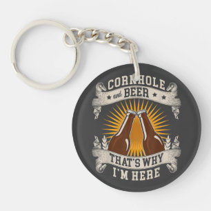 Cornhole und Bier Deshalb bin ich hier Cornhole Schlüsselanhänger