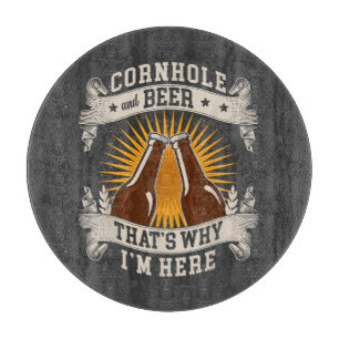 Cornhole und Bier Deshalb bin ich hier Cornhole Schneidebrett