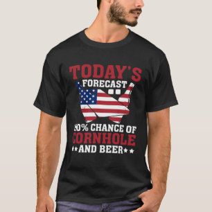 Cornhole und Bier Heute Vorhersage 100 Chance Mais T-Shirt