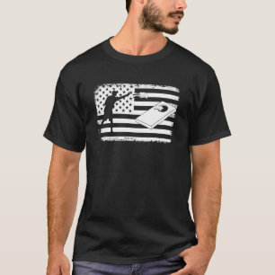 Cornhole Usa Flag CornholeTeam Bean Bag Cornhole T-Shirt