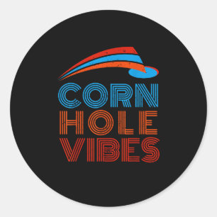 Cornhole Vibes Cornhole Cornhole Player Runder Aufkleber