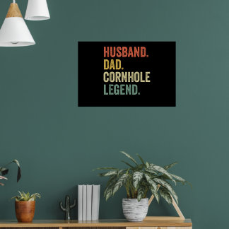 Cornhole Vintage Lustiges Geschenk Ehemann Vater L Poster
