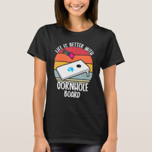 Cornhole-Wurfloch-Bohnen-Sack-Wurf-Spielbrett-Rase T-Shirt