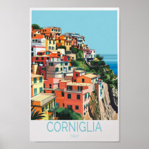 Corniglia Italien Coast Travel Print