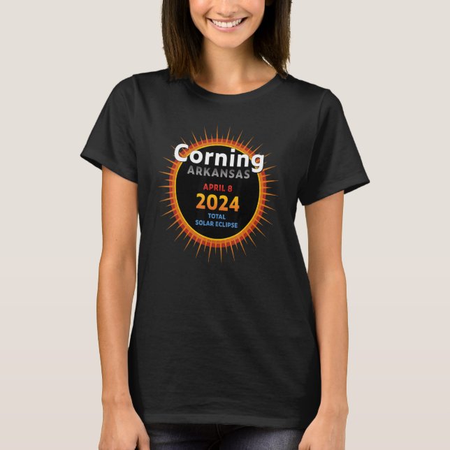 Corning Arkansas AR Total Solar Eclipse 2024 2 T-Shirt (Vorderseite)