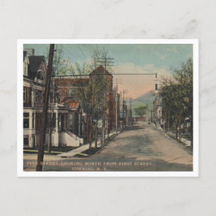Corning NY Pine Street View 1908 Postkarte