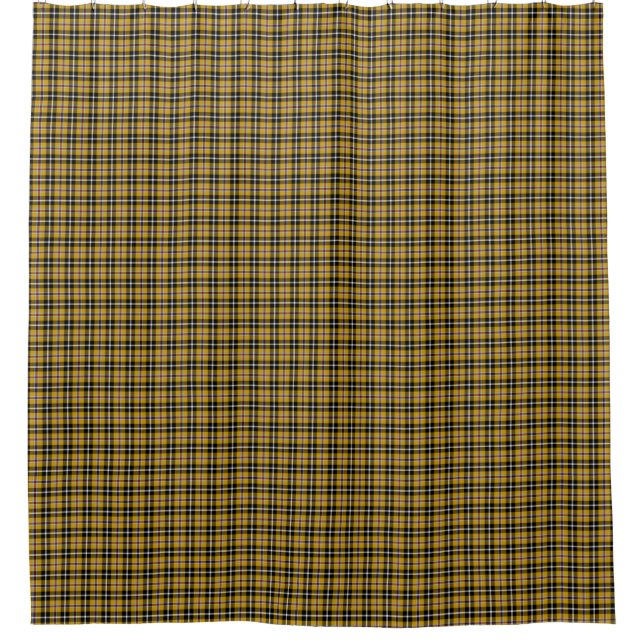 Cornisch National Tartan Gelb und Schwarz Kariert Duschvorhang (Vorderseite)