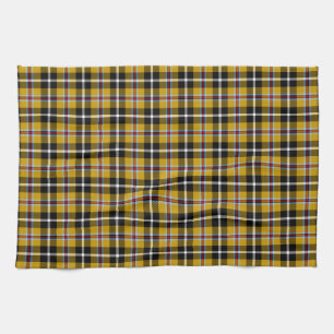 Cornisch National Tartan Gelb und Schwarz Kariert Handtuch