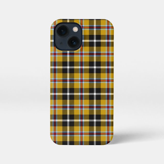 Cornisch National Tartan Gelb und Schwarz Kariert iPhone Hülle (Rückseite)