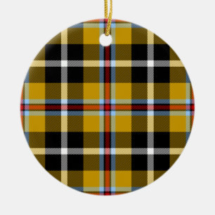 Cornisch National Tartan Gelb und Schwarz Kariert Keramikornament