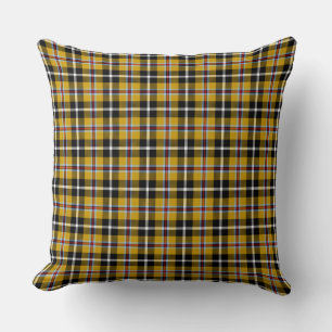 Cornisch National Tartan Gelb und Schwarz Kariert Kissen