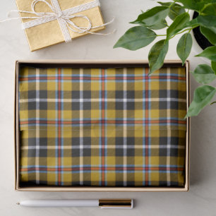 Cornisch National Tartan Gelb und Schwarz Kariert Seidenpapier