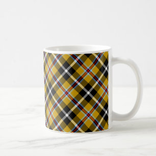 Cornisch National Tartan Gelb und Schwarz Kariert Tasse