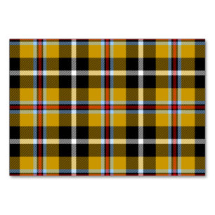 Cornisch National Tartan Gelb und Schwarz Kariert Tischnummer
