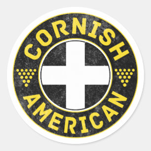 Cornish American Flag Runder Aufkleber