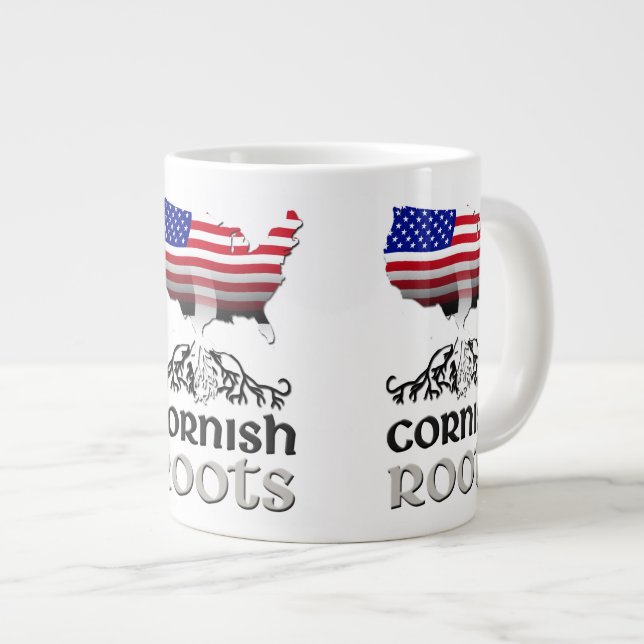 Cornish American Herkunft Roots Jumbo-Tasse (Vorderseite Rechts)
