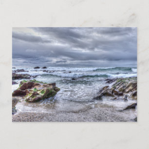 Cornish Beach Breaking Waves Feiertagspostkarte