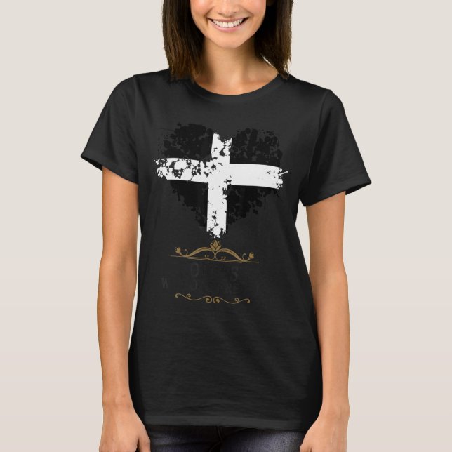 Cornish Flag Idee für Frauen & Cornwall T-Shirt (Vorderseite)